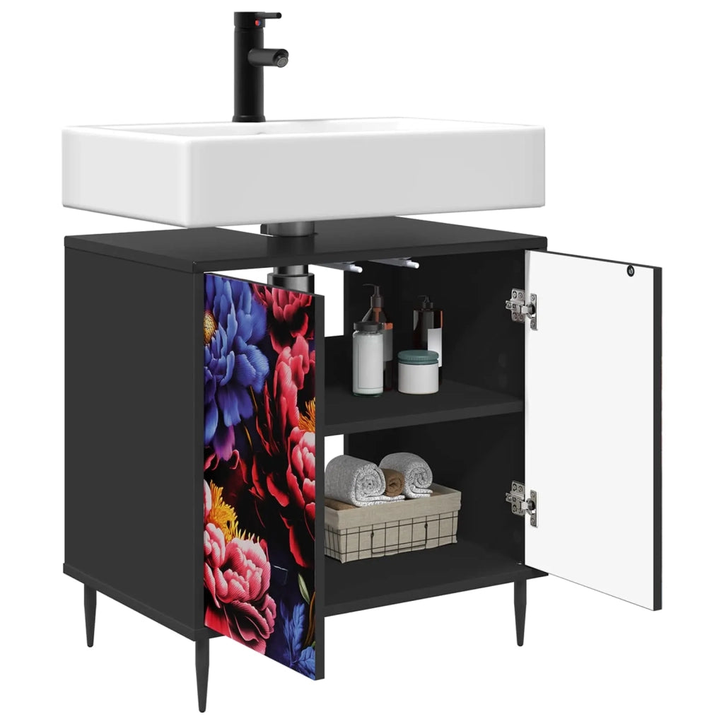 Mobile da Bagno KIEL Rovere Nero 60 x 40 x 61 cm 8007423