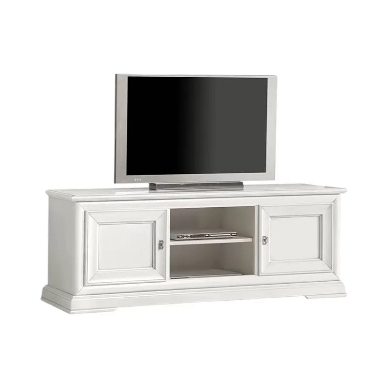 Porta tv in legno shabby 2 porte bianco 162x51x61 (3128) - Mobili 2G