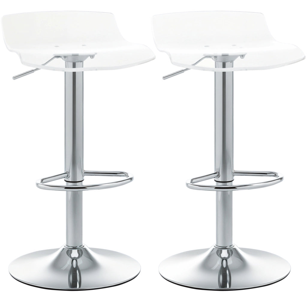 Sgabelli da Bar Set 2 Pezzi con Seduta Girevole e Altezza Regolabile ¨C Zephmum ¨C Metallo e Acrilico Trasparente