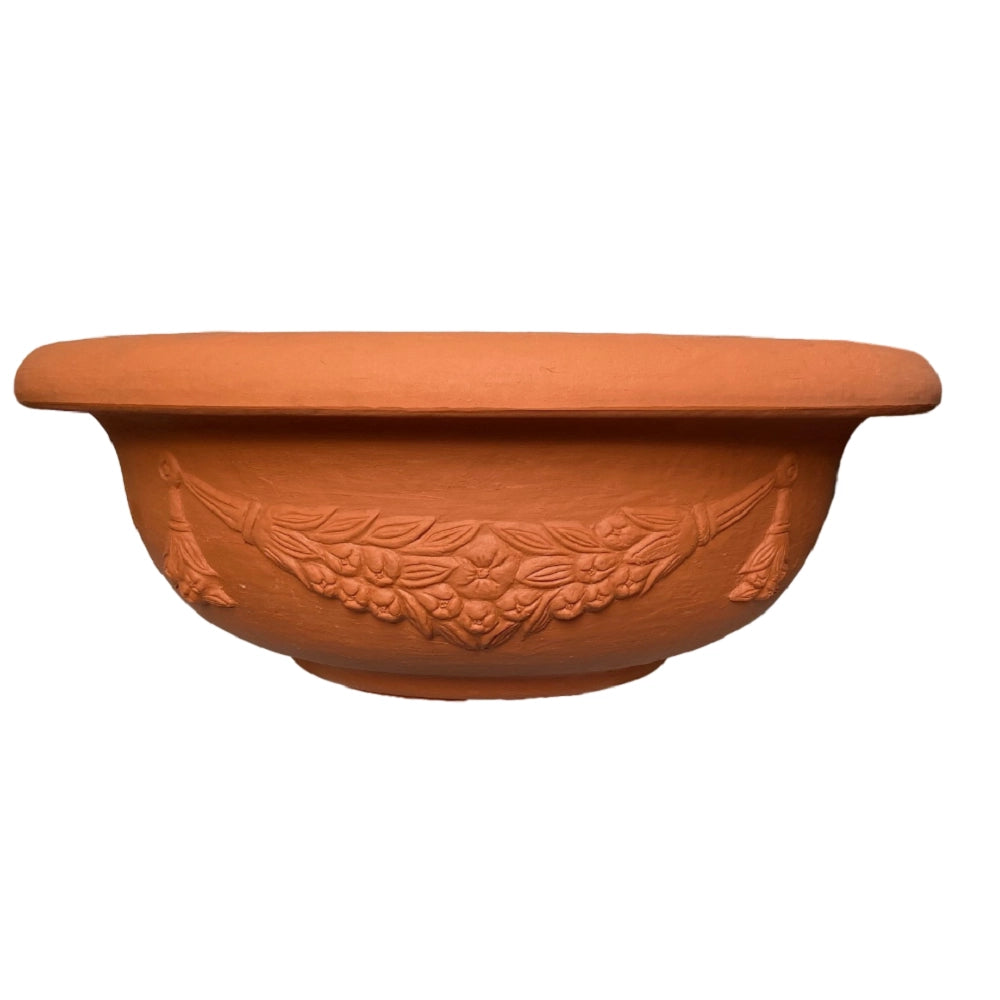 Cheonda - Garden Italia Ciotola per Fiori Festonata ACF Ø75 cm in Resina  – Made in Italy, Resistente al Gelo e Antiurto Colore: TERRACOTTA