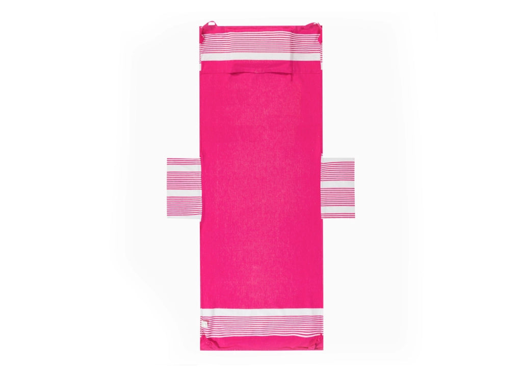 Telo Mare Lettino Spiaggia Piscina Con Cuscino E Tasche Modello Palau Fucsia