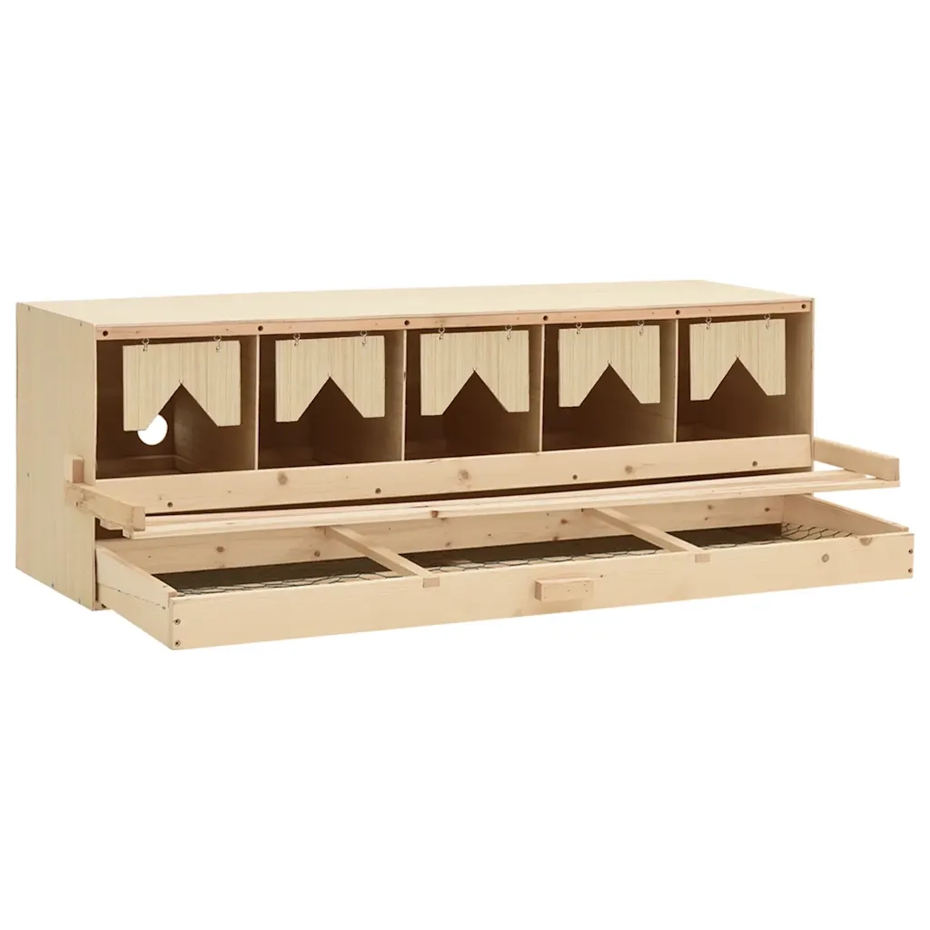 Casetta Cova per Galline 5 Scomparti 117x33x38 cm Legno di Pino