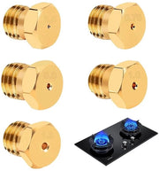 Accessori per fornelli a gas - Set di 5 pezzi - Elementi di sostituzione per fornelli a gas - Kit di conversione LPG - Spargitori a messing - Materiale duraturo - Resistenza a elevate temperature - Elemento di bruciatore