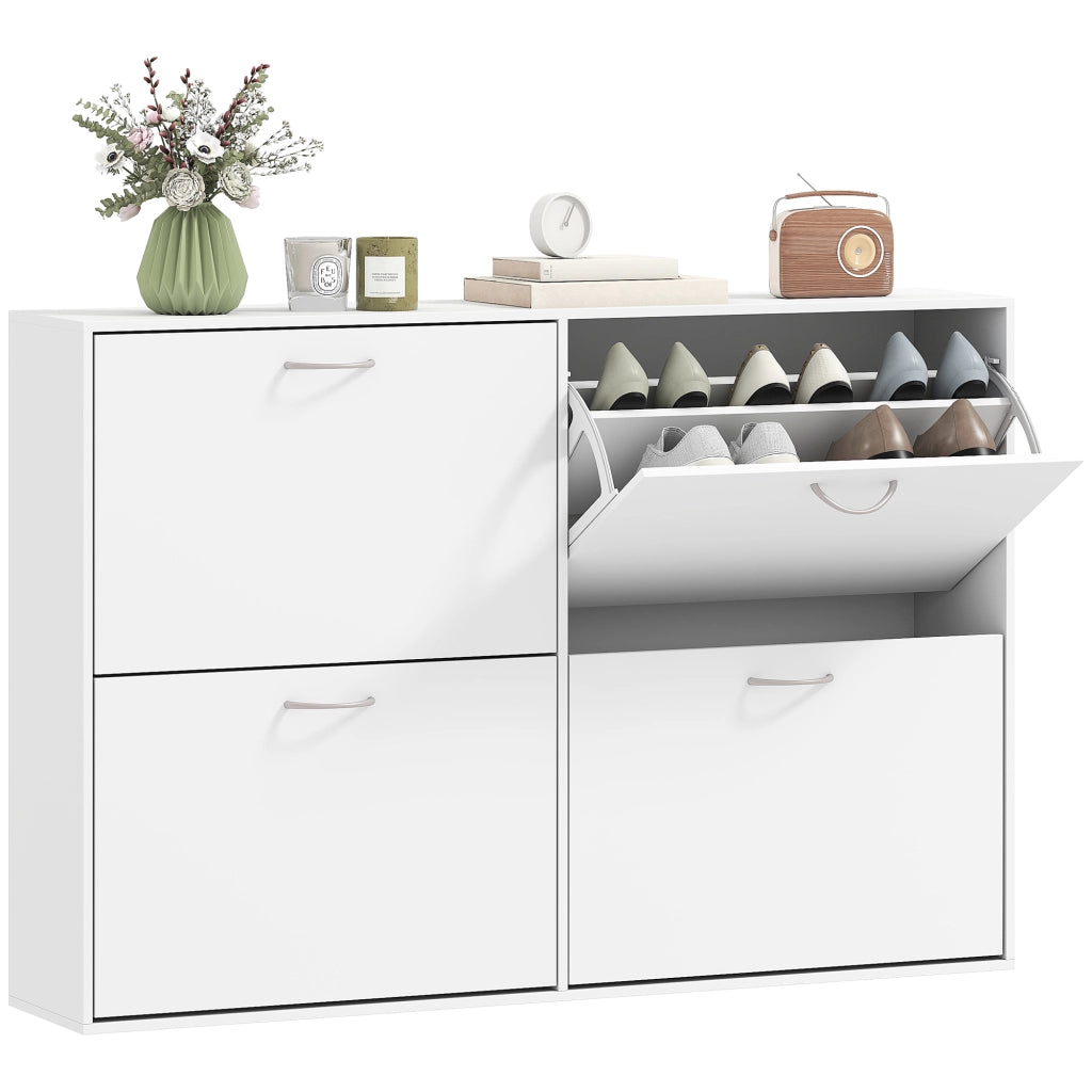 Armadio per Scarpe ¨C zephmum ¨C Bianco 120x24x81 cm
