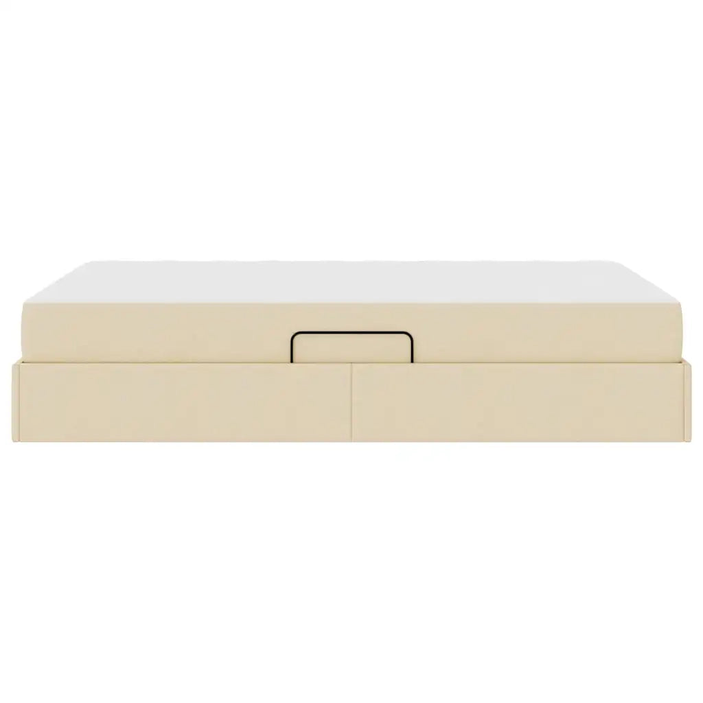 Letto con contenitore e materasso Crema 120 x 200 cm Poliestere 3399656
