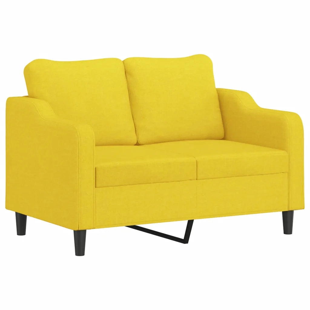 Set di Divani 2 pz con Cuscini Giallo Chiaro in Tessuto 3201807