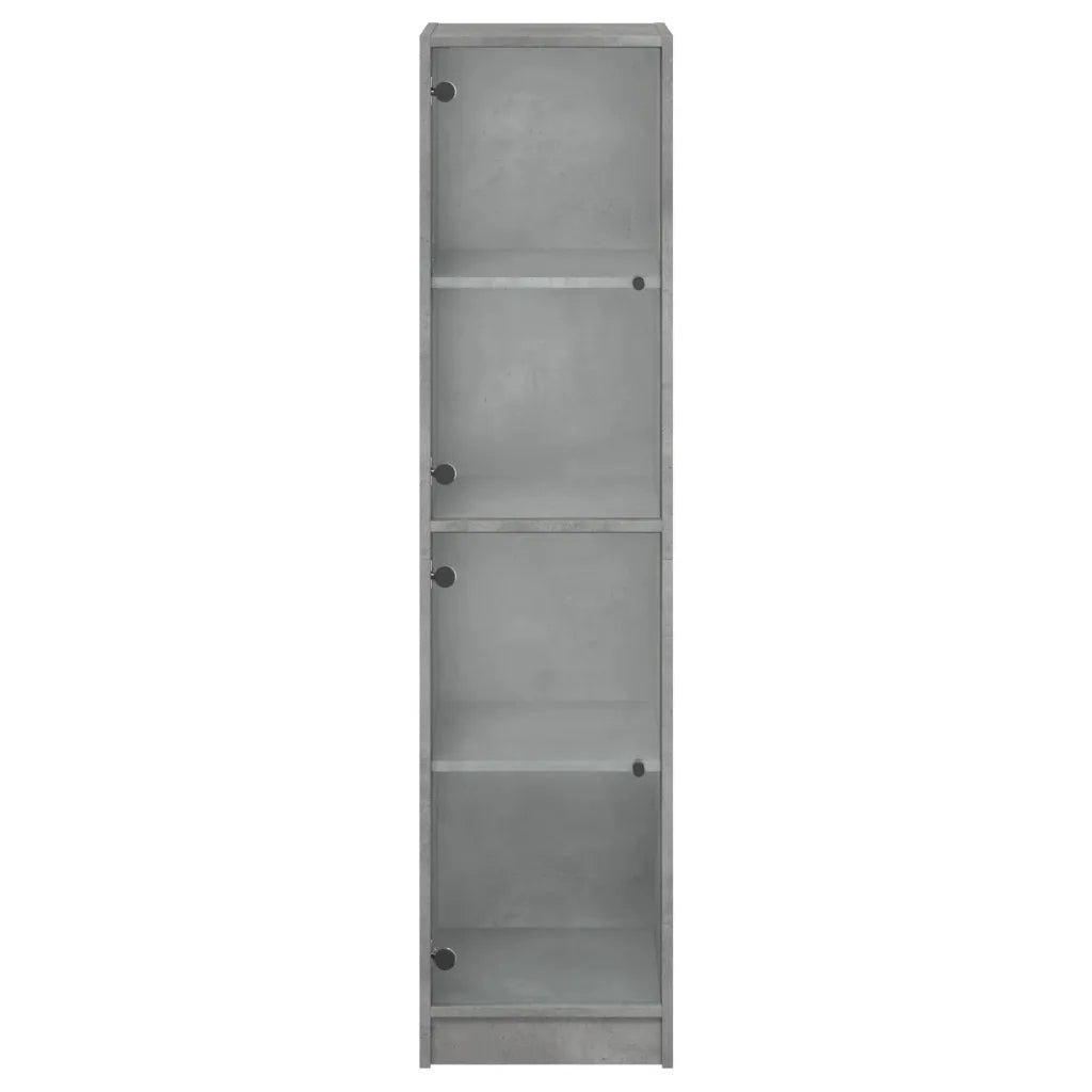 Credenza con Ante in Vetro Grigio Cemento 35x37x142 cm 836437