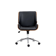 Sedia da ufficio ergonomica girevole con altezza regolabile e base in acciaio a 5 ruote nero e marrone scuro