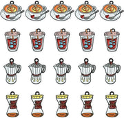 Decorazioni per la Caffetteria - 20 Pezzi - Piatti da Caffè - Accessori per la Cucina - Decorazioni per la Casa - Maniglie per Porte - Riciclaggio di Metallo - 4 Stili