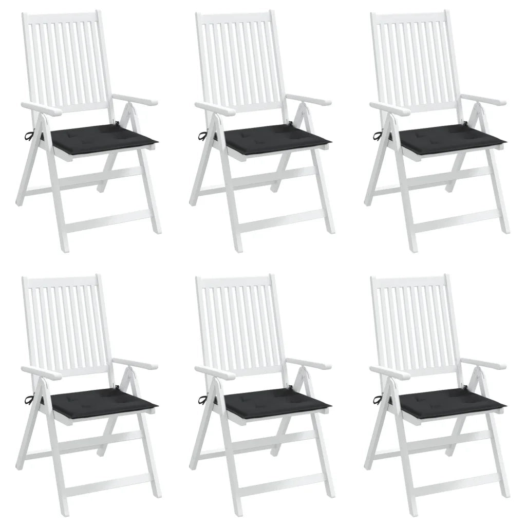 Cuscini per Sedia 6 pz Neri 50x50x4 cm in Tessuto Oxford 314053
