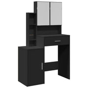 Toeletta | Tavolo da Trucco con Armadietto Nero 80x35x132 cm
