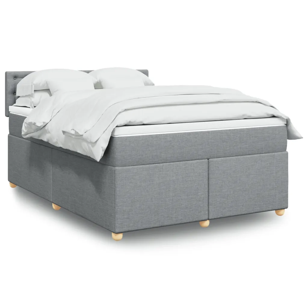 Giroletto a Molle con Materasso Grigio Chiaro 140x190cm Tessuto