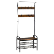 Appendiabiti con scaffale per scarpe ¨C zephmum ¨C MDF nero 72x34x185 cm