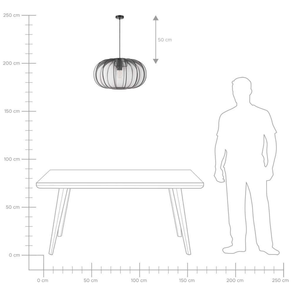 Lampada a sospensione con paralume in nylon nero Design moderno Luce per il soggiorno