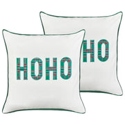 Set di 2 cuscini sparsi in tessuto poliestere bianco con motivo natalizio Tartan 45 x 45 cm Accessorio per la decorazione
