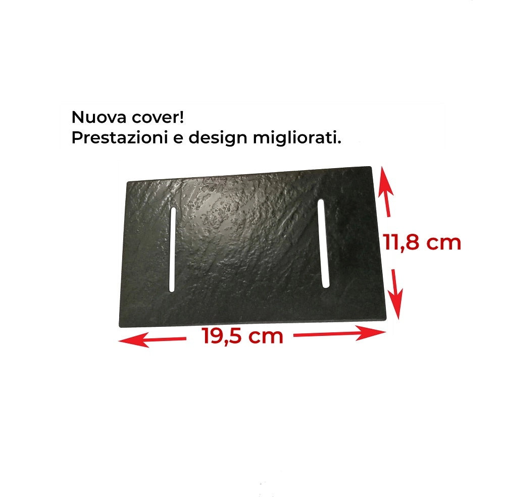 Piatto doccia ultra slim, in smc effetto pietra antracite nero h 2,6cm Sicena Plaget Antracite,70x150 cm