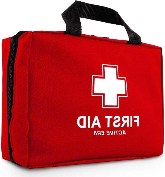 Kit di pronto soccorso con 220 articoli - pulizia degli occhi - guanciali freddi - bende - uso domestico ufficio auto caravan lavoro viaggio sport - verde