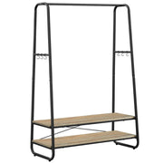 Appendiabiti in stile industriale 45 x 100 x 160 cm robusto con 2 ripiani 6 ganci a S struttura in acciaio per camera da letto stile industriale marrone 12_0006994