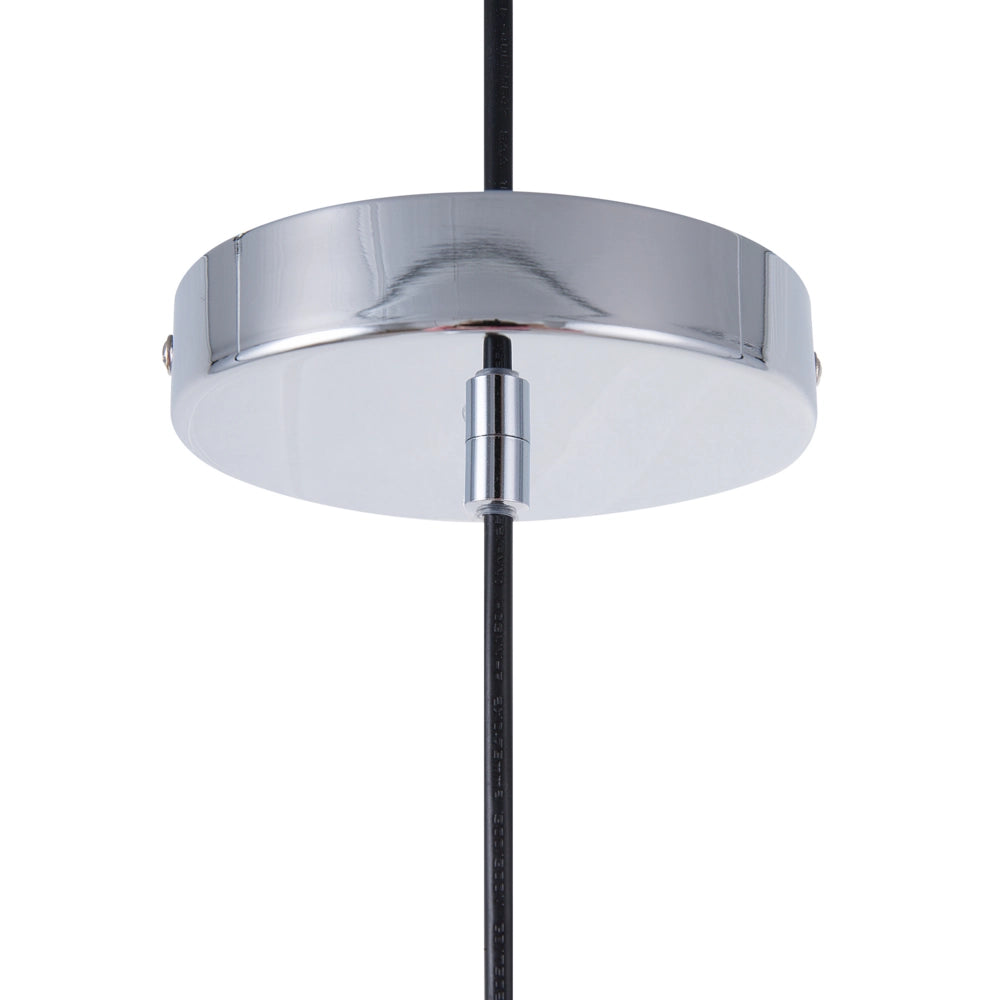 Lampada a Sospensione Vetro Bianco Elementi Argento Forma Globo 1 Luce Moderna