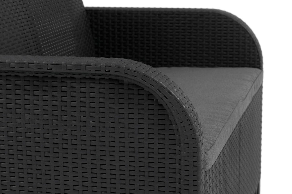 Set salotto da esterno Barrhead, Salottino outdoor, Set da balcone o giardino, Composizione soggiorno per esterni, 113x65 h74 cm, Antracite