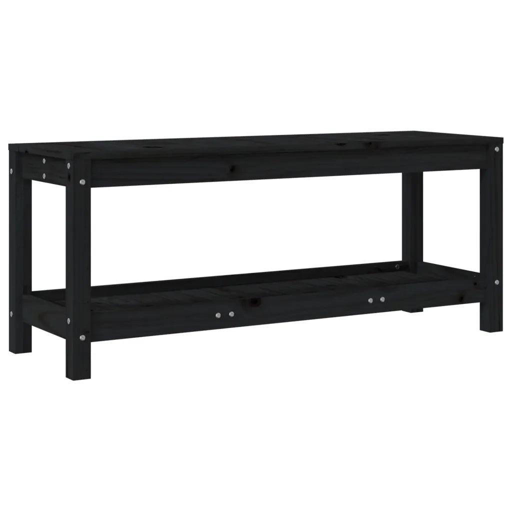 Panca da Giardino Nera 108x35x45 cm in Legno Massello di Pino 832384