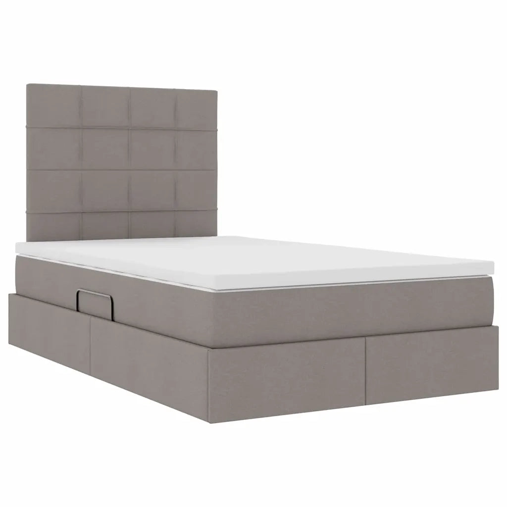 Letto con contenitore LED e materasso Tortora 120 x 200 cm