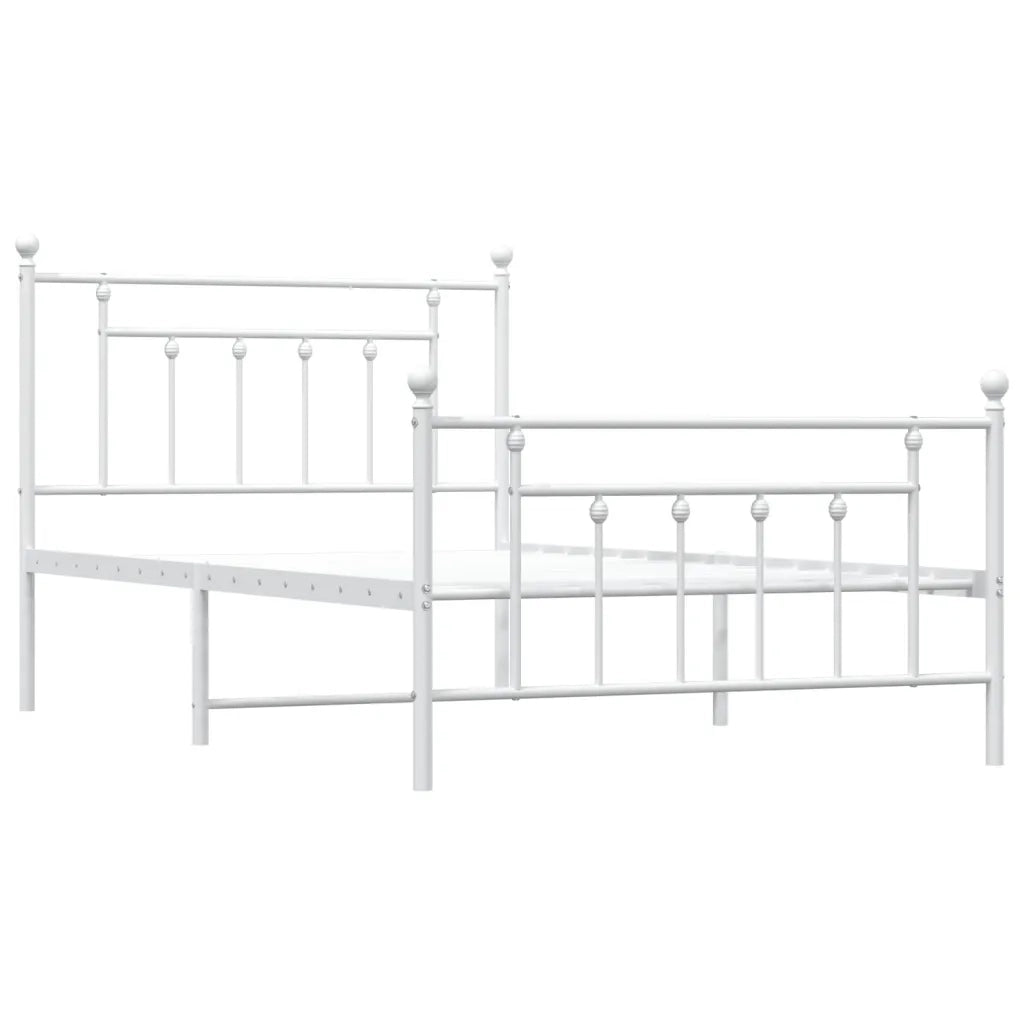 Giroletto con Testiera e Pediera Metallo Bianco 107x203 cm 353600