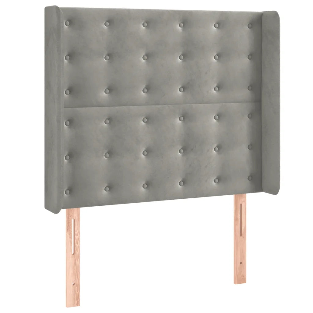 Letto a Molle Materasso e LED-Struttura Letto con Materasso Grigio Chiaro 90x200 cm Velluto 569405