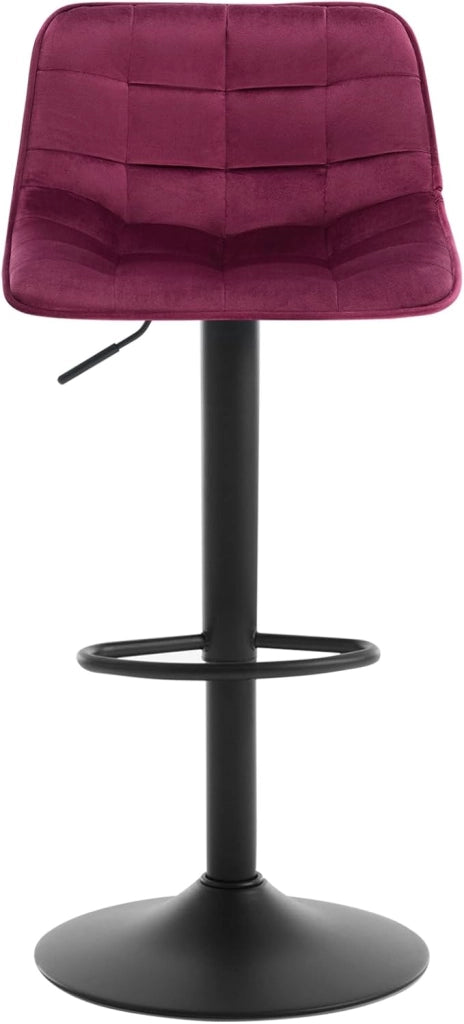 Set di 2 Sgabelli da Bar per Casa Moderni Sgabelli Cucina Girevoli con Poggiapiedi, in Velluto Bordeaux BH273bd-2