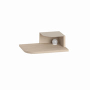 Comodino "Luno" con lampadina in legno - 40 x 30 x 16 cm - Crema
