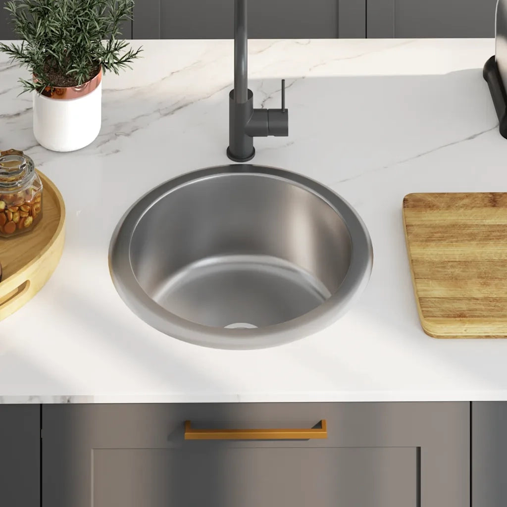 Lavello da Cucina-Lavandino-Lavabo con Filtro e Sifone in Acciaio Inox 105894