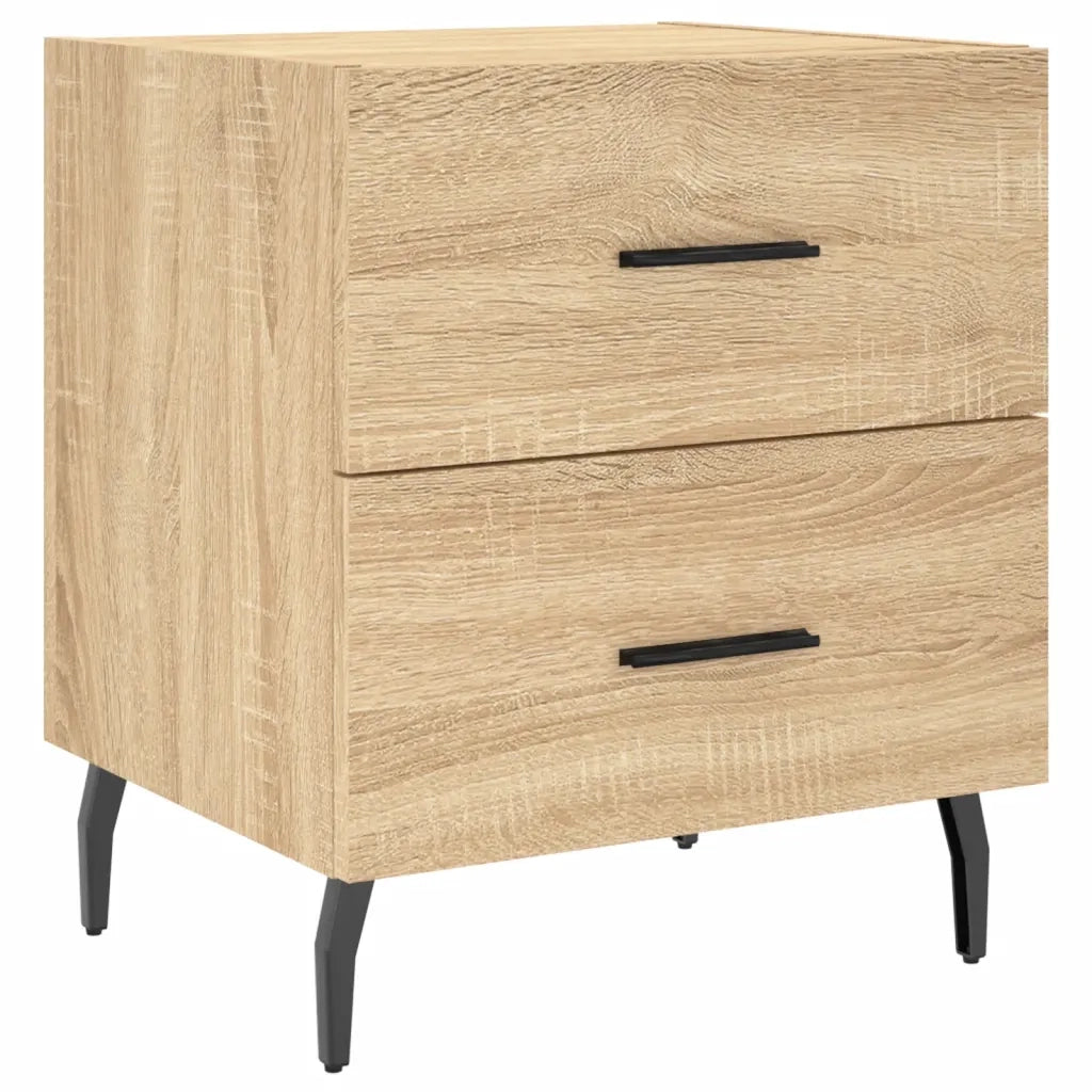 Comodini 2 pz-Set di 2 Tavolino da notte Rovere Sonoma 40x35x47,5 cm in Legno Multistrato 831543