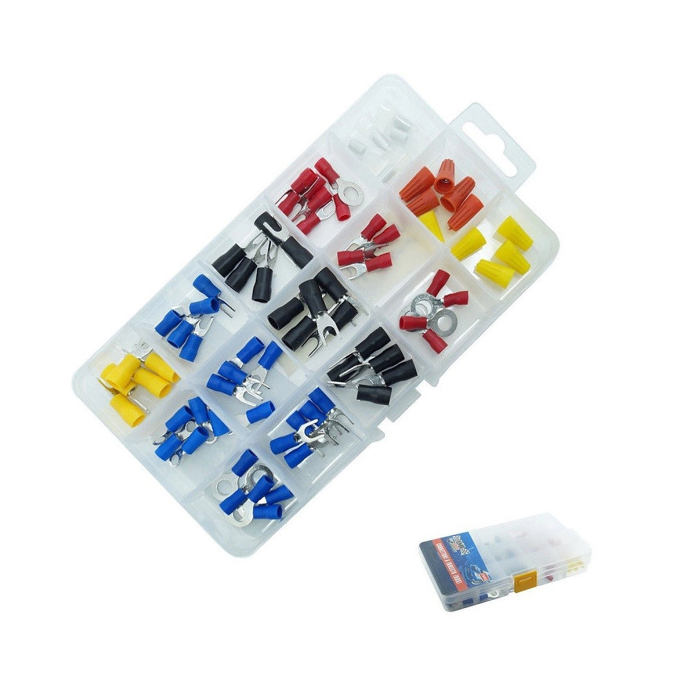 Trade Shop - Set 75 Capicorda Connettori Innesto Terminali Elettrici Preisolati 75pz -