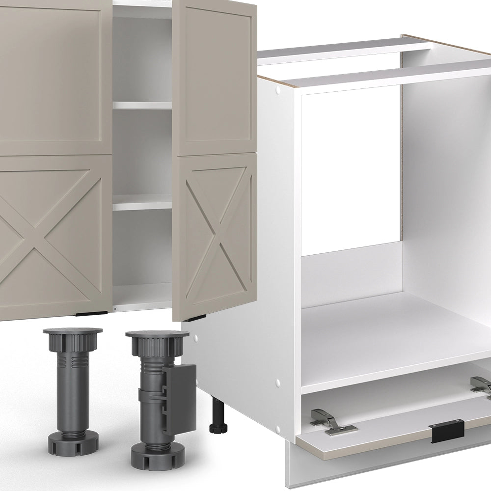 Vicco Cucina componibile Grigio/beige/bianco 300 cm senza piano di lavoro