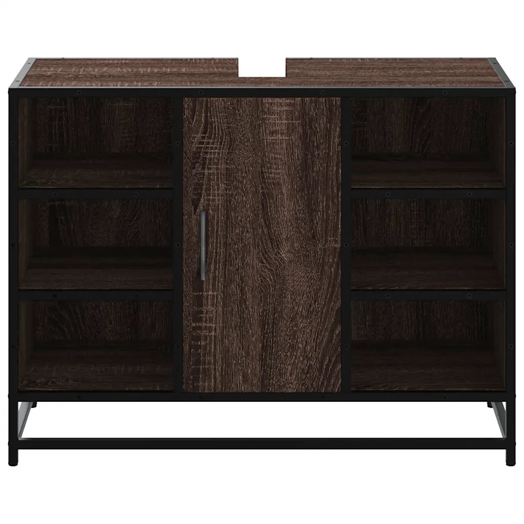 Mobile Lavabo Bagno Rovere Marrone 60x30x60cm Legno Multistrato 849293