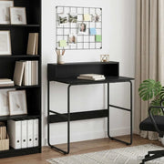 Scrivania con Spazio di Archiviazione Rovere Nero 8008020