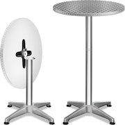 Set di 2 Tavoli da Bar Pieghevole Regolabile 70cm / 115cm Alluminio Rotondo Ø 60cm Tavolo Giardino Bistrot