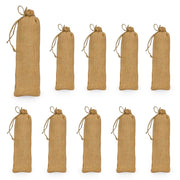 Set da 10 Sacchi in Juta naturale resistenti e riutilizzabili cm 12,5 x h 36
