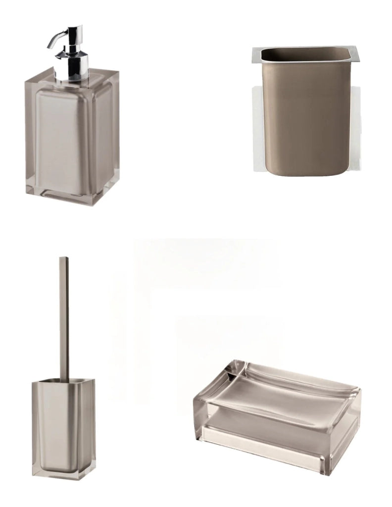 Set da 4 accessori d' appoggio GEDY linea Rainbow tortora