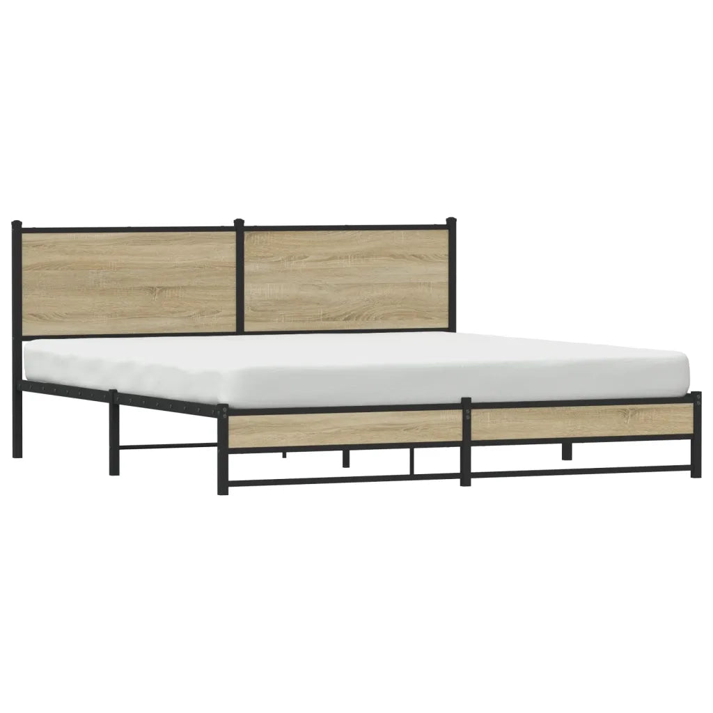 Giroletto senza Materaso in Metallo Rovere Sonoma 180x200 cm