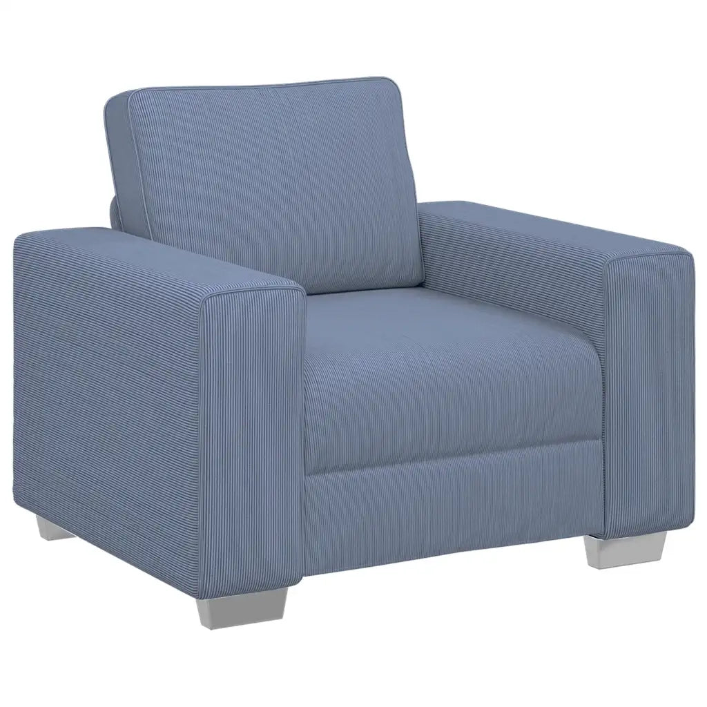 Divano-Poltrona-Sofa Relax-Divanetto Sedia Blu 60 cm Tessuto di velluto a coste