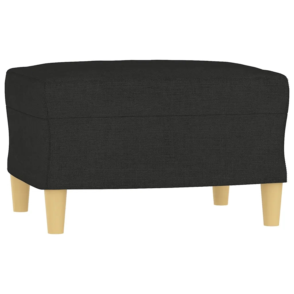 Poltrona | Sedia Relax con Poggiapiedi Nero 60 cm in Tessuto