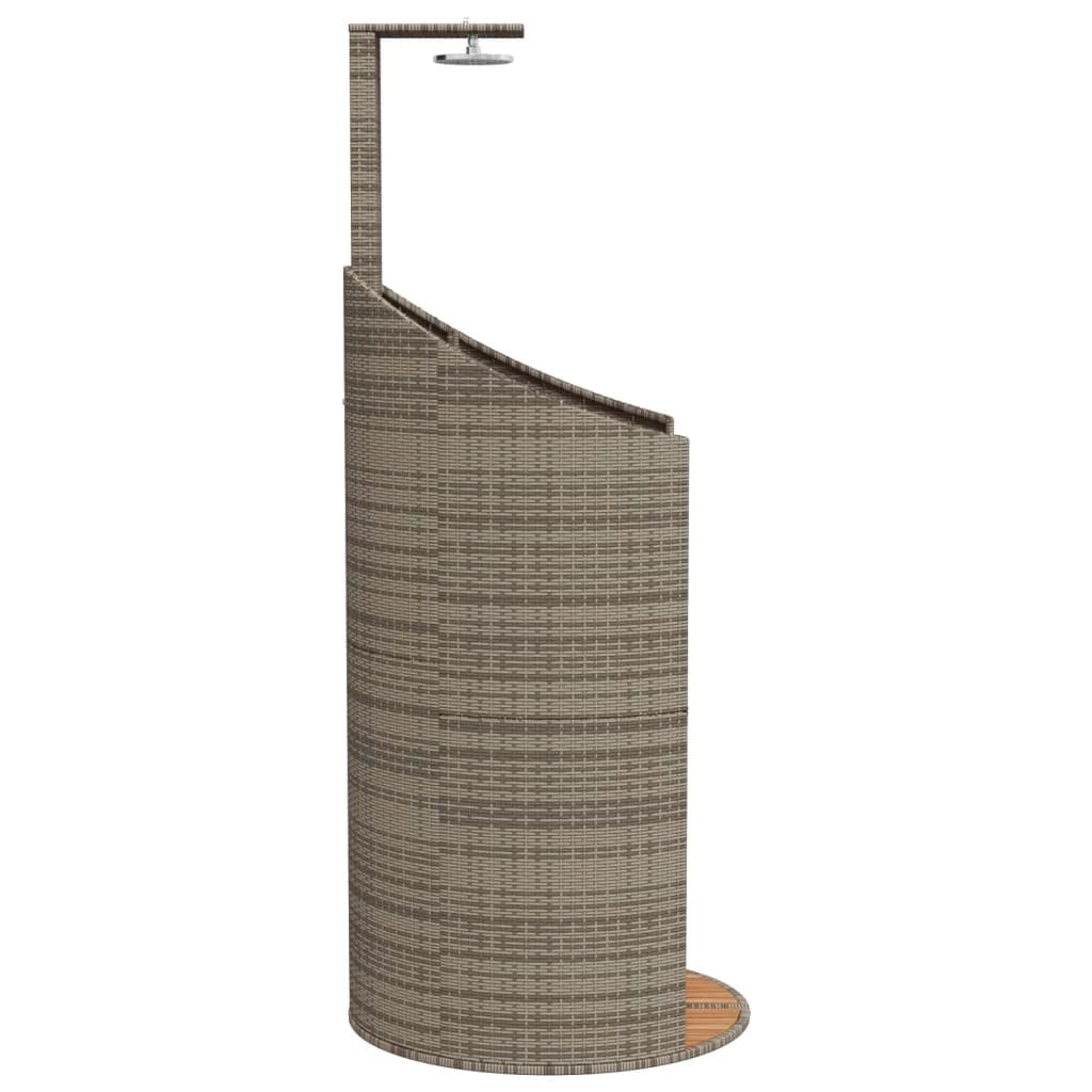 Doccia da esterno 100 x 100 x 241,5 cm polyrattan legno di acacia grigio 02_0042015