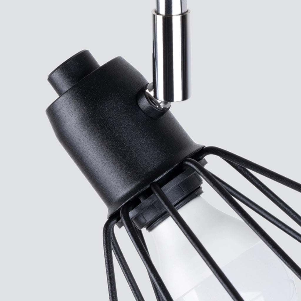 Plafoniera Pure Lume Selara industriale nera 3xE14