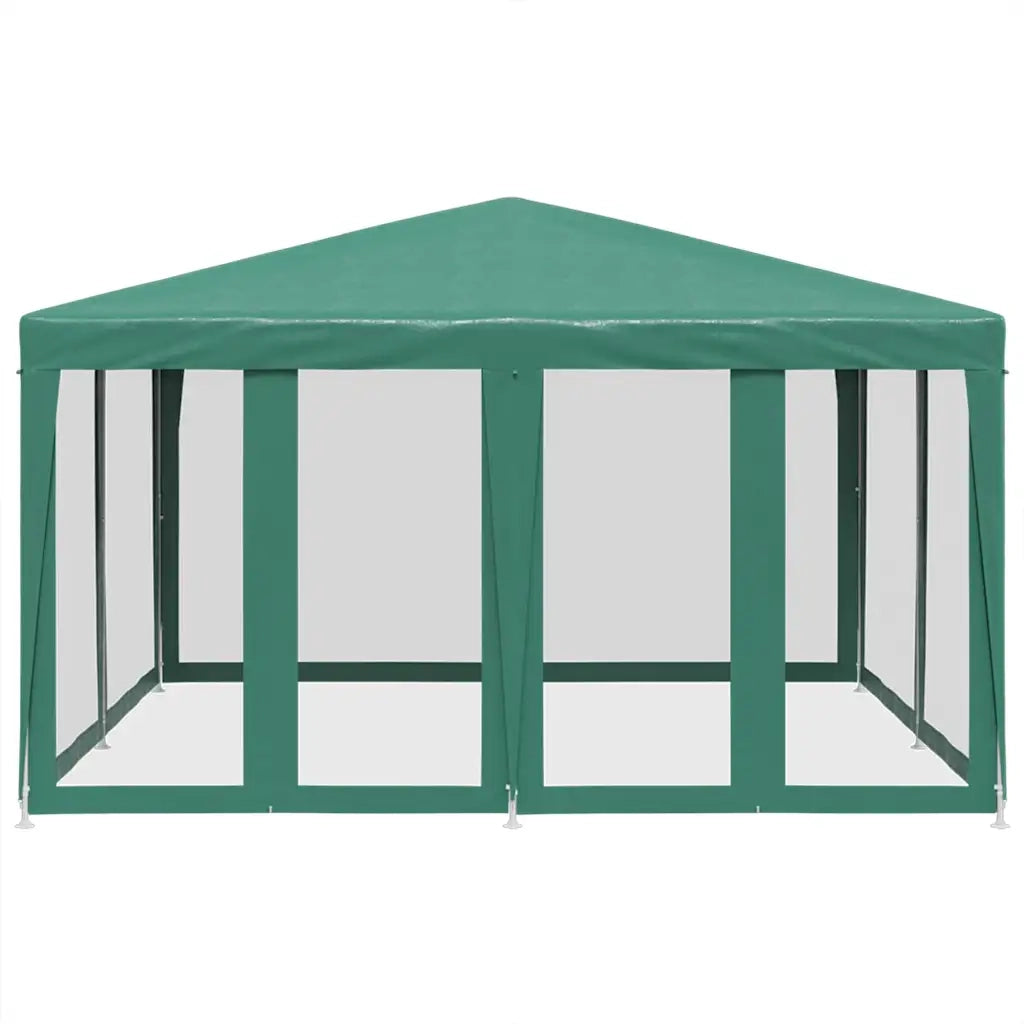 Tenda per Feste con 8 Pareti Laterali in Rete Verde 4x4 m HDPE