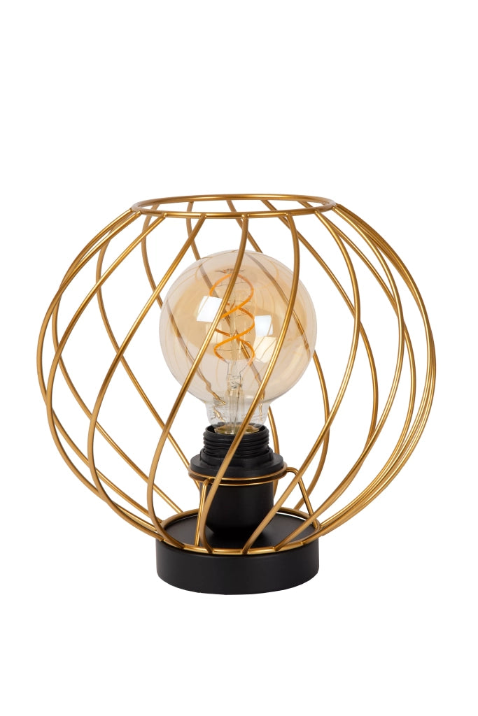 Lampada da tavolo metallo Danza Lucide nera oro Ø25 E27