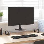 Supporto per Monitor Nero 80x20x8cm Vetro Temperato e Metallo 374225