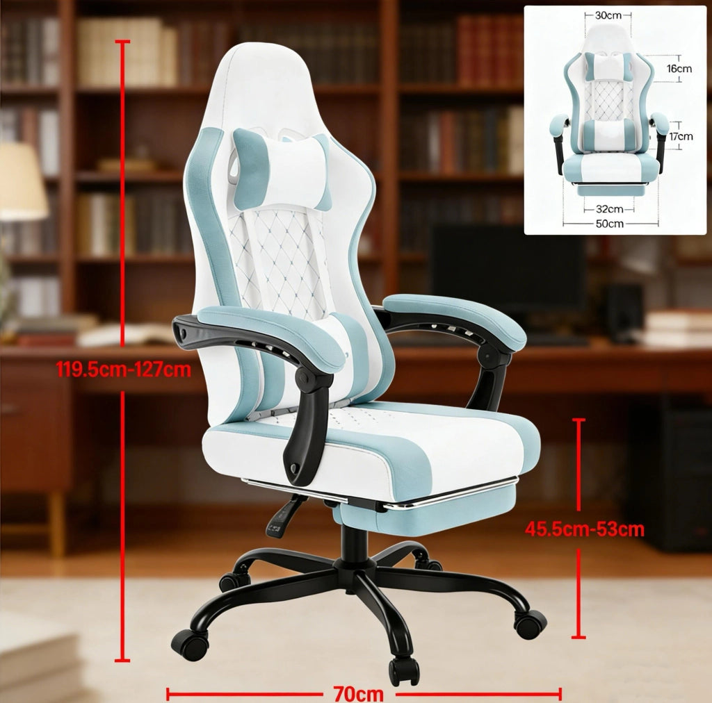 Sedia ergonomica da ufficio girevole con massaggio e schienale alto