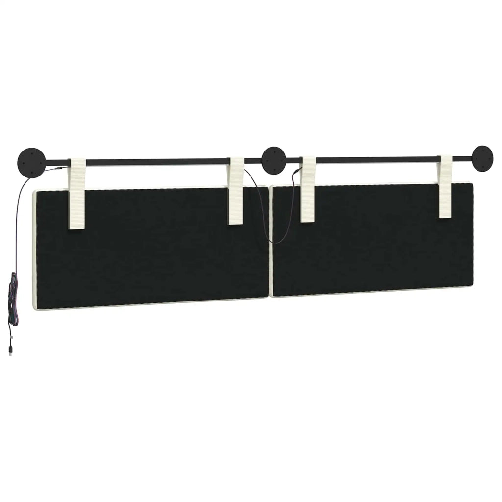 Testiera sospesa Con luce LED Crema Tessuto in Cords