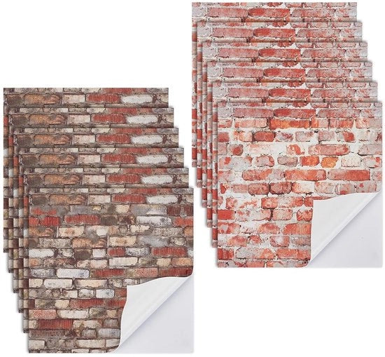 Decorazione per Parete Miniaturo da Incollare - 12 Stuks - 1:12 Scala - 10 x 10 cm - PVC - Muursticker